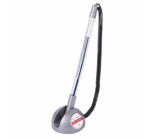 Ручка шариковая настольная BRAUBERG "Counter Pen", СИНЯЯ, пружинка, корпус серебристый, 0,5 мм, 143258 Ручка шариковая настольная BRAUBERG "Counter Pen", СИНЯЯ, пружинка, корпус серебристый, 0,5 мм, 143258