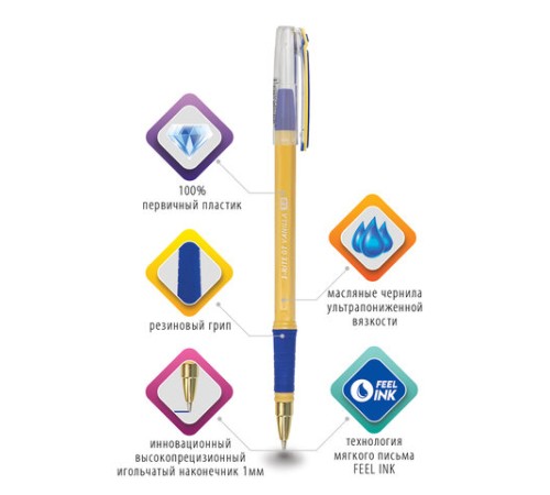 Ручка шариковая масляная с грипом BRAUBERG "i-Rite GT Vanilla", СИНЯЯ, корпус кремовый, узел 1 мм, 143304 Ручка шариковая масляная с грипом BRAUBERG "i-Rite GT Vanilla", СИНЯЯ, корпус кремовый, узел 1 мм, 143304