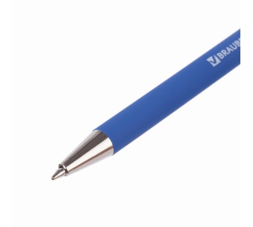 Ручка шариковая BRAUBERG "Capital-X", СИНЯЯ, корпус soft-touch синий, узел 0,7 мм, линия письма 0,35 мм, 143341, BP253
