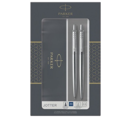 Набор PARKER "Jotter Stainless Steel CT": шариковая ручка синяя и механический карандаш, 2093256 Набор PARKER "Jotter Stainless Steel CT": шариковая ручка синяя и механический карандаш, 2093256