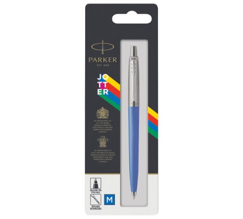 Ручка шариковая PARKER "Jotter Plastic CT", корпус синий, детали из нержавеющей стали, блистер, синяя, 2076052 Ручка шариковая PARKER "Jotter Plastic CT", корпус синий, детали из нержавеющей стали, блистер, синяя, 2076052