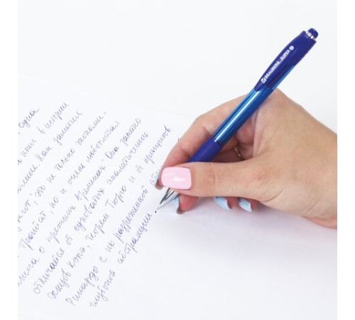 Ручки шариковые автоматические с грипом СИНИЕ 