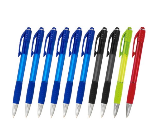 Ручки шариковые автоматические с грипом "НАБОР MULTICOLOR" BRAUBERG "SUPER", 10 шт. (6 синих, 2 черных, 1 красная, 1 зеленая), 143381 Ручки шариковые автоматические с грипом "НАБОР MULTICOLOR" BRAUBERG "SUPER", 10 шт. (6 синих, 2 черных, 1 красная, 1 зеленая), 143381
