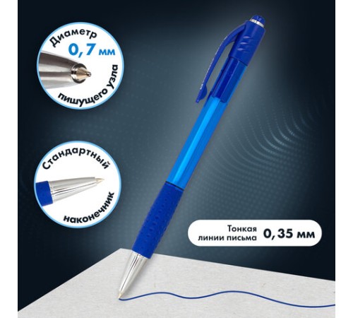 Ручки шариковые автоматические СИНИЕ 