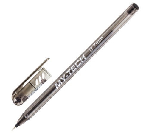 Ручка шариковая масляная PENSAN "My-Tech", ЧЕРНАЯ, игольчатый узел 0,7 мм, линия письма 0,35 мм, 2240/25