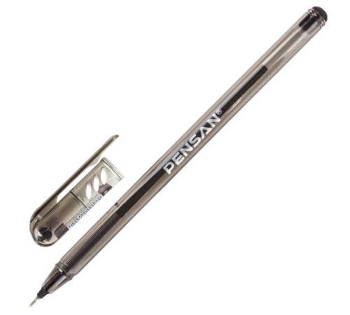 Ручка шариковая масляная PENSAN "My-Tech", ЧЕРНАЯ, игольчатый узел 0,7 мм, линия письма 0,35 мм, 2240/25
