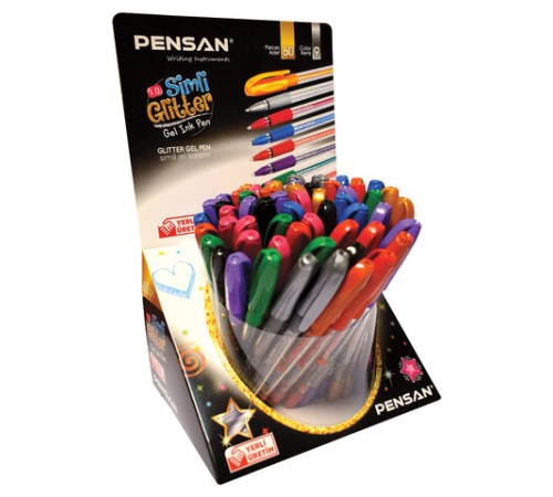 Ручка гелевая PENSAN "Glitter Gel", АССОРТИ, чернила с блестками, узел 1 мм, линия письма 0,5 мм, дисплей, 2280/S60 Ручка гелевая PENSAN "Glitter Gel", АССОРТИ, чернила с блестками, узел 1 мм, линия письма 0,5 мм, дисплей, 2280/S60