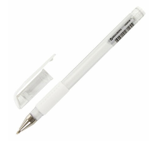 Ручка гелевая с грипом BRAUBERG "White", БЕЛАЯ, пишущий узел 1 мм, линия письма 0,5 мм, 143416 Ручка гелевая с грипом BRAUBERG "White", БЕЛАЯ, пишущий узел 1 мм, линия письма 0,5 мм, 143416