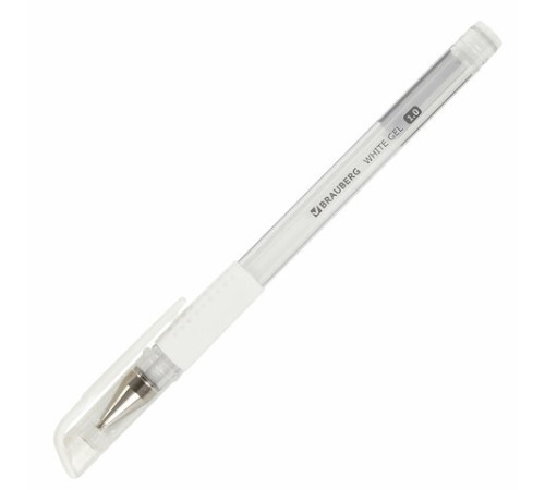 Ручка гелевая с грипом BRAUBERG "White", БЕЛАЯ, пишущий узел 1 мм, линия письма 0,5 мм, 143416 Ручка гелевая с грипом BRAUBERG "White", БЕЛАЯ, пишущий узел 1 мм, линия письма 0,5 мм, 143416