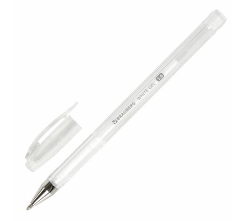 Ручка гелевая BRAUBERG "White Pastel", БЕЛАЯ, корпус прозрачный, узел 1 мм, линия письма 0,5 мм, 143417 Ручка гелевая BRAUBERG "White Pastel", БЕЛАЯ, корпус прозрачный, узел 1 мм, линия письма 0,5 мм, 143417
