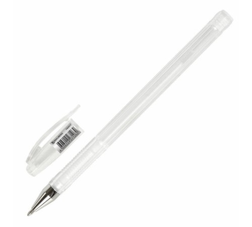 Ручка гелевая BRAUBERG "White Pastel", БЕЛАЯ, корпус прозрачный, узел 1 мм, линия письма 0,5 мм, 143417 Ручка гелевая BRAUBERG "White Pastel", БЕЛАЯ, корпус прозрачный, узел 1 мм, линия письма 0,5 мм, 143417