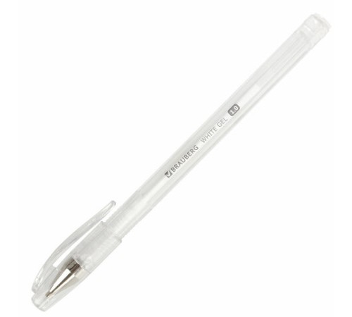 Ручка гелевая BRAUBERG "White Pastel", БЕЛАЯ, корпус прозрачный, узел 1 мм, линия письма 0,5 мм, 143417 Ручка гелевая BRAUBERG "White Pastel", БЕЛАЯ, корпус прозрачный, узел 1 мм, линия письма 0,5 мм, 143417