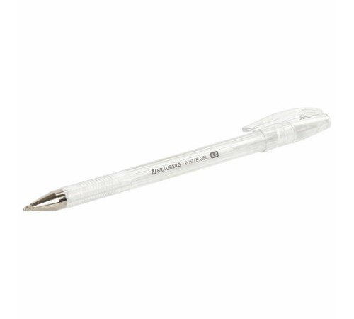 Ручка гелевая BRAUBERG "White Pastel", БЕЛАЯ, корпус прозрачный, узел 1 мм, линия письма 0,5 мм, 143417 Ручка гелевая BRAUBERG "White Pastel", БЕЛАЯ, корпус прозрачный, узел 1 мм, линия письма 0,5 мм, 143417