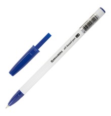 Ручка шариковая масляная BRAUBERG Stick Medium, СИНЯЯ, узел 1 мм, линия письма 0,5 мм, 143419
