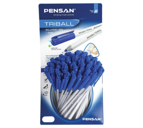 Ручка шариковая масляная PENSAN "Triball", СИНЯЯ, ДИСПЛЕЙ, трехгранная, узел 1 мм, линия письма 0,5 мм, 1003/S60 Ручка шариковая масляная PENSAN "Triball", СИНЯЯ, ДИСПЛЕЙ, трехгранная, узел 1 мм, линия письма 0,5 мм, 1003/S60