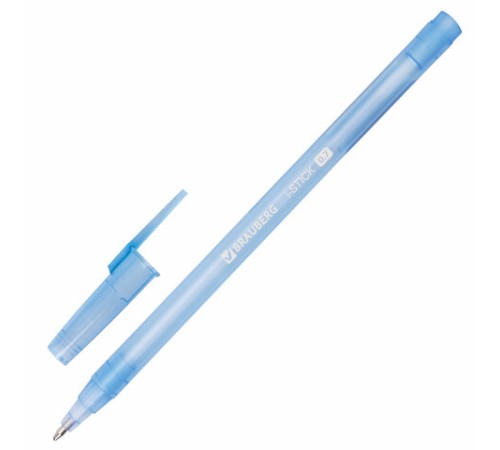 Ручка шариковая BRAUBERG "i-STICK" СИНЯЯ, пишущий узел 0,7 мм, линия письма 0,35 мм, 143442