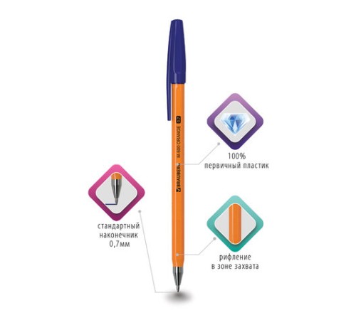 Ручка шариковая BRAUBERG "M-500 ORANGE", СИНЯЯ, корпус оранжевый, узел 0,7 мм, линия письма 0,35 мм, 143448 Ручка шариковая BRAUBERG "M-500 ORANGE", СИНЯЯ, корпус оранжевый, узел 0,7 мм, линия письма 0,35 мм, 143448