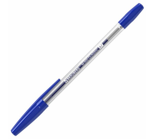 Ручки шариковые BRAUBERG "M-500 CLASSIC", НАБОР 4 шт., СИНИЕ, узел 0,7 мм, линия письма 0,35 мм, 143453