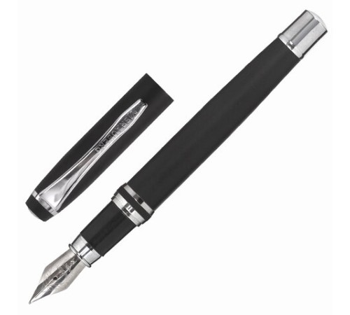 Набор ручек подарочных BRAUBERG Duetto, СИНИЕ, 2 шт.: шариковая, перьевая, черный с хромированными деталями, 143478 Набор ручек подарочных BRAUBERG Duetto, СИНИЕ, 2 шт.: шариковая, перьевая, черный с хромированными деталями, 143478