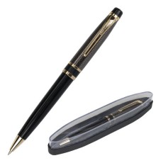 Ручка подарочная шариковая BRAUBERG Sonata, СИНЯЯ, корпус золотистый с черным, линия письма 0,5 мм, 143483