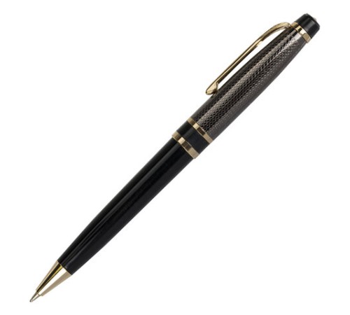 Ручка подарочная шариковая BRAUBERG Sonata, СИНЯЯ, корпус золотистый с черным, линия письма 0,5 мм, 143483