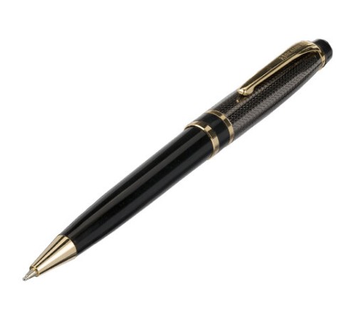 Ручка подарочная шариковая BRAUBERG Sonata, СИНЯЯ, корпус золотистый с черным, линия письма 0,5 мм, 143483