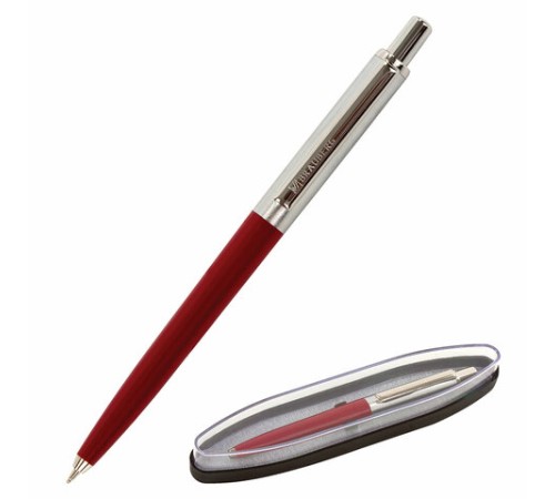 Ручка подарочная шариковая BRAUBERG Soprano, СИНЯЯ, корпус серебристый с бордовым, 0,5мм, 143485 Ручка подарочная шариковая BRAUBERG Soprano, СИНЯЯ, корпус серебристый с бордовым, 0,5мм, 143485