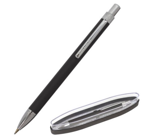 Ручка подарочная шариковая BRAUBERG "Allegro", СИНЯЯ, корпус черный с хромированными деталями, линия письма 0,5 мм, 143491 Ручка подарочная шариковая BRAUBERG "Allegro", СИНЯЯ, корпус черный с хромированными деталями, линия письма 0,5 мм, 143491