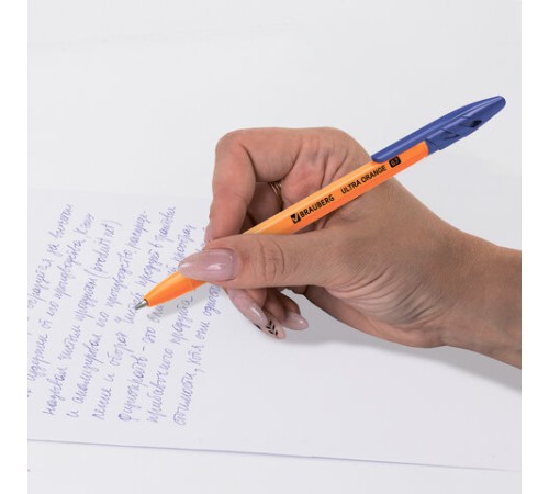 Ручка шариковая BRAUBERG "ULTRA ORANGE", СИНЯЯ, узел 0,7 мм, чернила ГЕРМАНИЯ, наконечник ШВЕЙЦАРИЯ, 143562 Ручка шариковая BRAUBERG "ULTRA ORANGE", СИНЯЯ, узел 0,7 мм, чернила ГЕРМАНИЯ, наконечник ШВЕЙЦАРИЯ, 143562