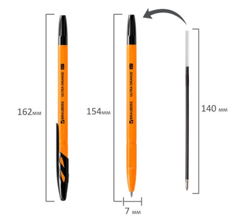 Ручка шариковая BRAUBERG "ULTRA ORANGE", ЧЕРНАЯ, узел 0,7 мм, чернила ГЕРМАНИЯ, наконечник ШВЕЙЦАРИЯ, 143563 Ручка шариковая BRAUBERG "ULTRA ORANGE", ЧЕРНАЯ, узел 0,7 мм, чернила ГЕРМАНИЯ, наконечник ШВЕЙЦАРИЯ, 143563