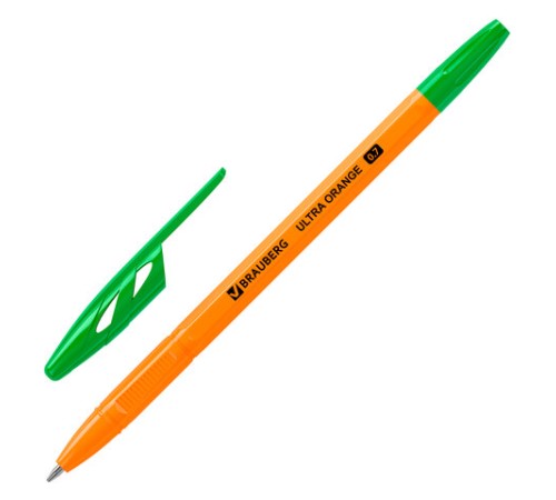 Ручка шариковая BRAUBERG "ULTRA ORANGE", ЗЕЛЕНАЯ, узел 0,7 мм, чернила ГЕРМАНИЯ, наконечник ШВЕЙЦАРИЯ, 143565 Ручка шариковая BRAUBERG "ULTRA ORANGE", ЗЕЛЕНАЯ, узел 0,7 мм, чернила ГЕРМАНИЯ, наконечник ШВЕЙЦАРИЯ, 143565