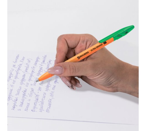 Ручка шариковая BRAUBERG "ULTRA ORANGE", ЗЕЛЕНАЯ, узел 0,7 мм, чернила ГЕРМАНИЯ, наконечник ШВЕЙЦАРИЯ, 143565 Ручка шариковая BRAUBERG "ULTRA ORANGE", ЗЕЛЕНАЯ, узел 0,7 мм, чернила ГЕРМАНИЯ, наконечник ШВЕЙЦАРИЯ, 143565