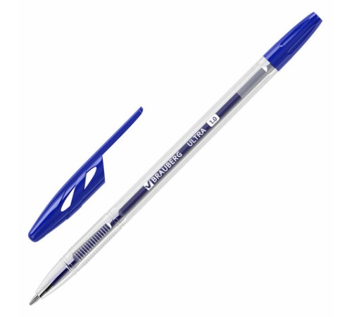 Ручки шариковые BRAUBERG "ULTRA", СИНИЕ, НАБОР 10 штук, корпус прозрачный, узел 1 мм, 143570 Ручки шариковые BRAUBERG "ULTRA", СИНИЕ, НАБОР 10 штук, корпус прозрачный, узел 1 мм, 143570