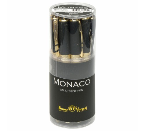 Ручка шариковая BRUNO VISCONTI "Monaco", черный корпус, узел 0,5 мм, линия письма 0,3 мм, синяя, 20-0125/01 Ручка шариковая BRUNO VISCONTI "Monaco", черный корпус, узел 0,5 мм, линия письма 0,3 мм, синяя, 20-0125/01