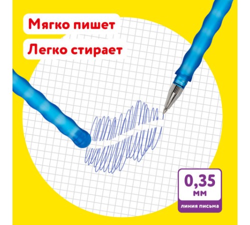 Ручки стираемые гелевые ЮНЛАНДИЯ "Горошек", НАБОР 2 штуки, СИНИЕ, + 4 сменных стержня, линия письма 0,35 мм, 143671 Ручки стираемые гелевые ЮНЛАНДИЯ "Горошек", НАБОР 2 штуки, СИНИЕ, + 4 сменных стержня, линия письма 0,35 мм, 143671