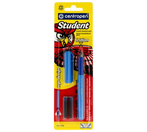 Ручка перьевая CENTROPEN "Student", корпус ассорти, иридиевое перо, 2 сменных картриджа, блистер, 2156, 1 2156 0101 Ручка перьевая CENTROPEN "Student", корпус ассорти, иридиевое перо, 2 сменных картриджа, блистер, 2156, 1 2156 0101