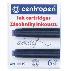 Картриджи чернильные СИНИЕ CENTROPEN, КОМПЛЕКТ 6 шт., 0019/6, 1 0019 0601