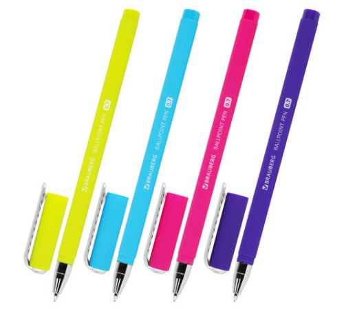 Ручка шариковая BRAUBERG SOFT TOUCH STICK "NEON", СИНЯЯ, мягкое покрытие, корпус ассорти, узел 0,7 мм, 143697 Ручка шариковая BRAUBERG SOFT TOUCH STICK "NEON", СИНЯЯ, мягкое покрытие, корпус ассорти, узел 0,7 мм, 143697