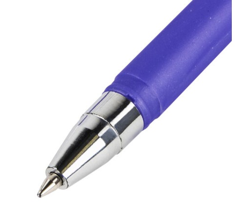 Ручка шариковая BRAUBERG SOFT TOUCH STICK "METALLIC", СИНЯЯ, мягкое покрытие, корпус ассорти, узел 0,7 мм, 143699