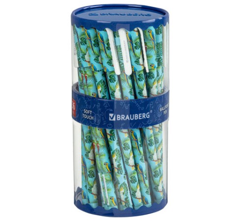 Ручка шариковая BRAUBERG SOFT TOUCH STICK "PARROTS", СИНЯЯ, мягкое покрытие, узел 0,7 мм, 143706 Ручка шариковая BRAUBERG SOFT TOUCH STICK "PARROTS", СИНЯЯ, мягкое покрытие, узел 0,7 мм, 143706