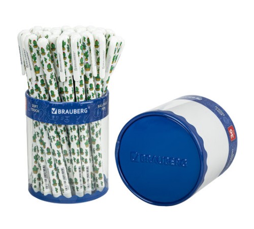 Ручка шариковая BRAUBERG SOFT TOUCH STICK "CACTUS", СИНЯЯ, мягкое покрытие, узел 0,7 мм, 143707 Ручка шариковая BRAUBERG SOFT TOUCH STICK "CACTUS", СИНЯЯ, мягкое покрытие, узел 0,7 мм, 143707