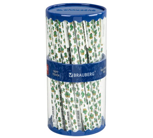 Ручка шариковая BRAUBERG SOFT TOUCH STICK "CACTUS", СИНЯЯ, мягкое покрытие, узел 0,7 мм, 143707 Ручка шариковая BRAUBERG SOFT TOUCH STICK "CACTUS", СИНЯЯ, мягкое покрытие, узел 0,7 мм, 143707