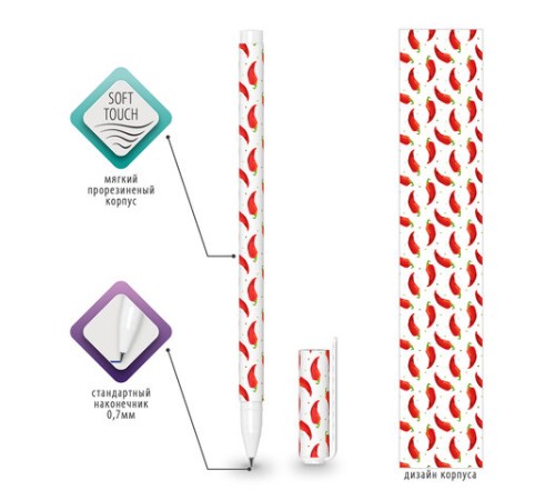 Ручка шариковая BRAUBERG SOFT TOUCH STICK "CHILI PEPPER", СИНЯЯ, мягкое покрытие, узел 0,7 мм, 143708 Ручка шариковая BRAUBERG SOFT TOUCH STICK "CHILI PEPPER", СИНЯЯ, мягкое покрытие, узел 0,7 мм, 143708