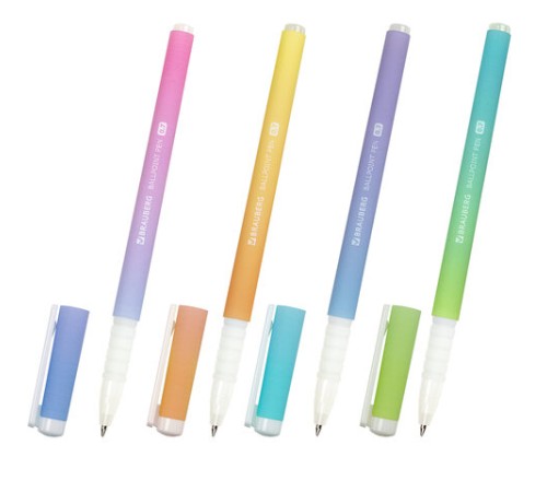 Ручка шариковая BRAUBERG SOFT TOUCH GRIP "GRADE PASTEL", СИНЯЯ, мягкое покрытие, ассорти, узел 0,7 мм, 143711 Ручка шариковая BRAUBERG SOFT TOUCH GRIP "GRADE PASTEL", СИНЯЯ, мягкое покрытие, ассорти, узел 0,7 мм, 143711