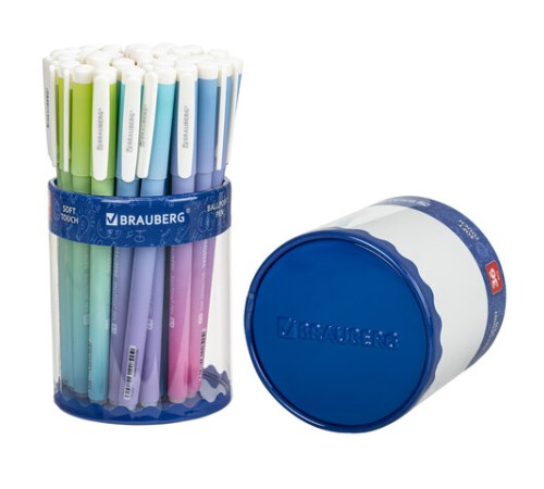 Ручка шариковая BRAUBERG SOFT TOUCH GRIP "GRADE PASTEL", СИНЯЯ, мягкое покрытие, ассорти, узел 0,7 мм, 143711 Ручка шариковая BRAUBERG SOFT TOUCH GRIP "GRADE PASTEL", СИНЯЯ, мягкое покрытие, ассорти, узел 0,7 мм, 143711
