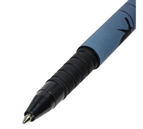 Ручка шариковая BRAUBERG SOFT TOUCH GRIP "NIGHT CITY", СИНЯЯ, мягкое покрытие, узел 0,7 мм, 143712