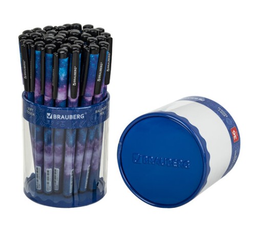 Ручка шариковая BRAUBERG SOFT TOUCH GRIP "SPACE", СИНЯЯ, мягкое покрытие, узел 0,7 мм, 143714 Ручка шариковая BRAUBERG SOFT TOUCH GRIP "SPACE", СИНЯЯ, мягкое покрытие, узел 0,7 мм, 143714