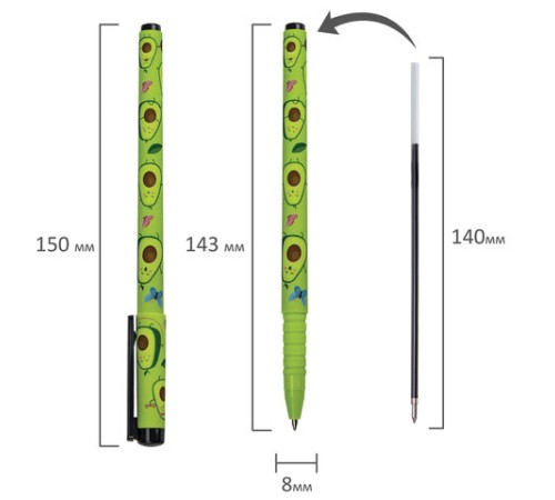 Ручка шариковая BRAUBERG SOFT TOUCH GRIP "AVOCADO", СИНЯЯ, мягкое покрытие, узел 0,7 мм, 143716 Ручка шариковая BRAUBERG SOFT TOUCH GRIP "AVOCADO", СИНЯЯ, мягкое покрытие, узел 0,7 мм, 143716