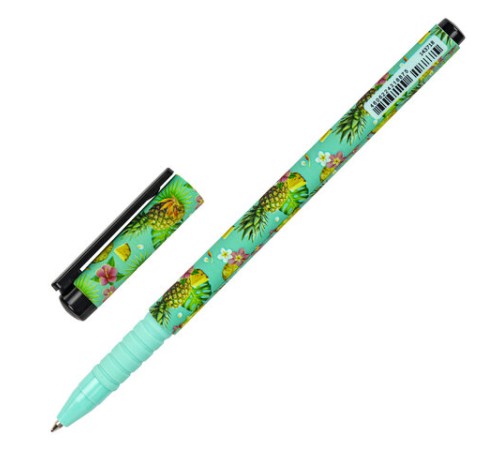 Ручка шариковая BRAUBERG SOFT TOUCH GRIP "PINEAPPLE", СИНЯЯ, мягкое покрытие, узел 0,7 мм, 143718 Ручка шариковая BRAUBERG SOFT TOUCH GRIP "PINEAPPLE", СИНЯЯ, мягкое покрытие, узел 0,7 мм, 143718