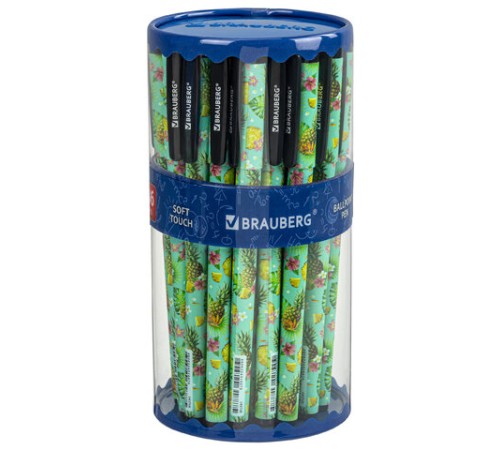 Ручка шариковая BRAUBERG SOFT TOUCH GRIP "PINEAPPLE", СИНЯЯ, мягкое покрытие, узел 0,7 мм, 143718 Ручка шариковая BRAUBERG SOFT TOUCH GRIP "PINEAPPLE", СИНЯЯ, мягкое покрытие, узел 0,7 мм, 143718